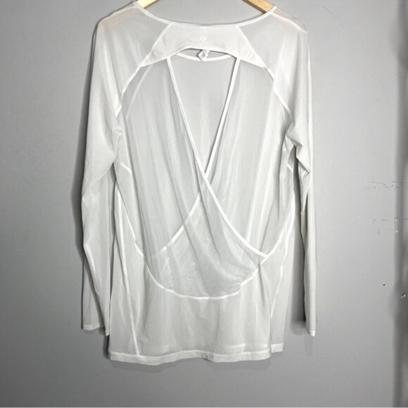 Lululemon If You're Lucky Long Sleeve Tee II - White, size 10 - Picture 11 of 15